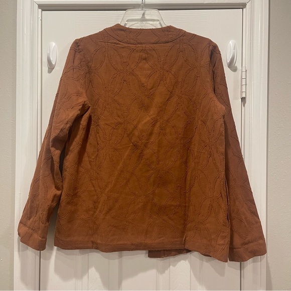 Pure Jill Women’s Small Jacket Textured Jacquard Boho Lagenlook Burnt Orange - Picture 3 of 9